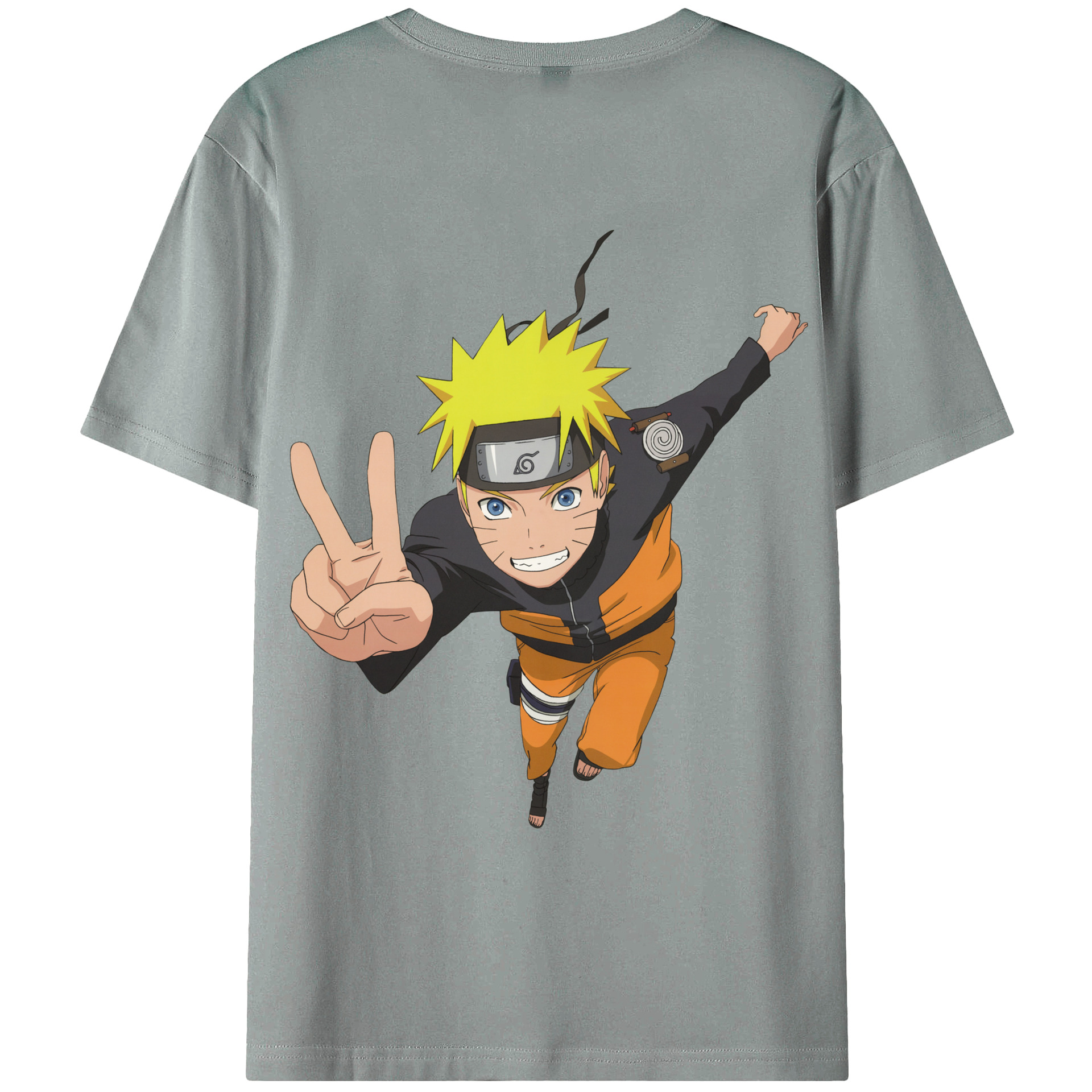 （画像用） NARUTO -ナルト- うずまき ナルト Uzumaki Naruto 綿100％ メンズ半袖Tシャツ（バックプリント） 通気性